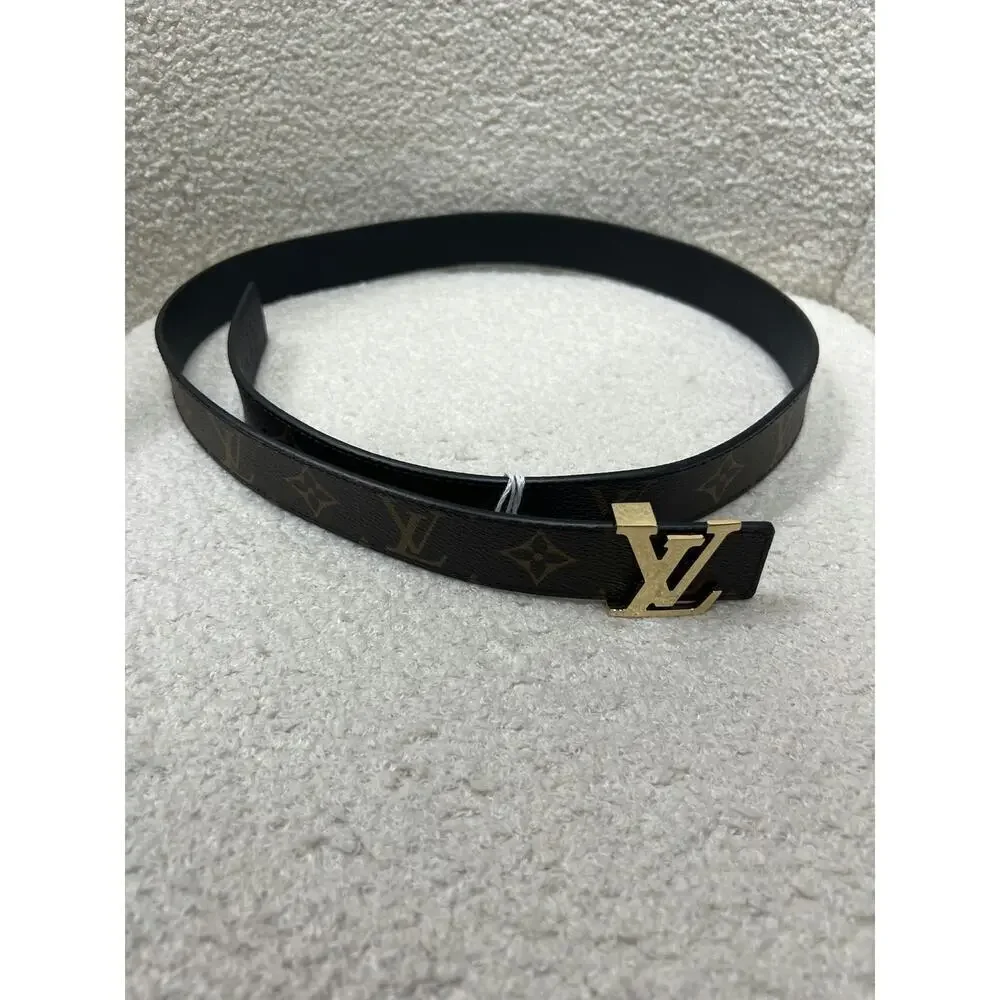 Louis Vuitton Monogram Belt with Gold LV Buckle - Like New